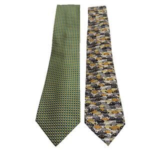 Silk Ties Mens Bundle of Two Classic Career Work Car Print